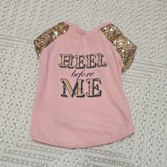Chic Pink and Gold Dog Tee - Picture 3 of 9